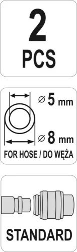 Yato pneumatikus tömlő gyorscsatlakozó apa 1/4" csővéggel 5 x 8 mm