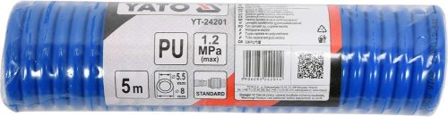 Yato pneumatikus tömlő (spirál) gyorscsatlakozóval 5,5 x 8 mm x 5 m