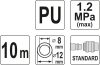 Yato pneumatikus tömlő (spirál) gyorscsatlakozóval 8,0 x 12 mm x 10 m 1,2