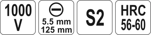 Yato csavarhúzó 5,5 x 125 mm 1000 V-ig szigetelt