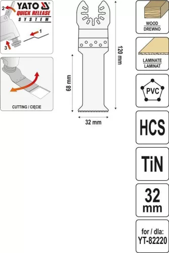 Yato fűrészlap multifunkciós géphez 32 mm HCS-TiN