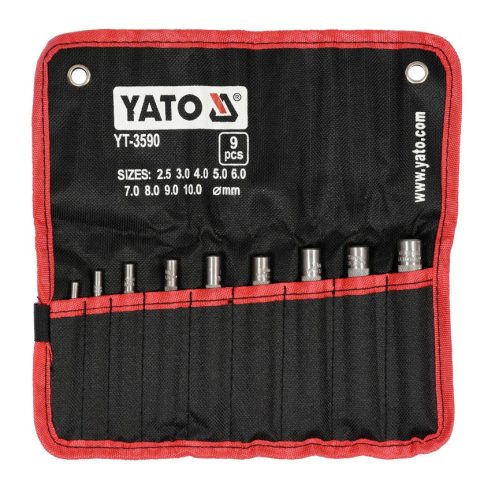 Yato bőrlyukasztó készlet 9 részes 2,5-10 mm