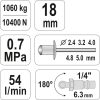 Yato pneumatikus popszegecshúzó 1/4", 0,7 MPa, 54 l/min