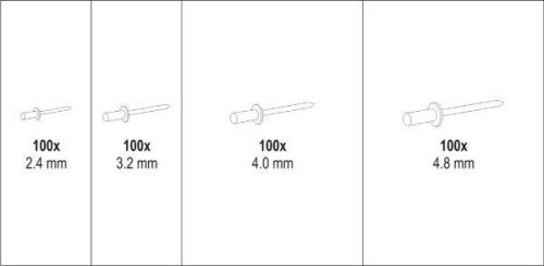 Yato alumínium popszegecs készlet 400 db