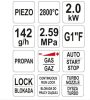 Yato gázégő pisztoly piezo 2kW 2800°C