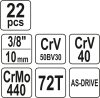 Yato dugókulcs készlet 22 részes 3/8" 6-22 mm CrV