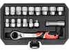 Yato nyitott dugókulcs készlet 17 részes 3/8", 1/2" Spline