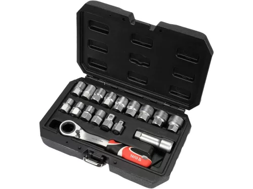 Yato nyitott dugókulcs készlet 17 részes 3/8", 1/2" Spline