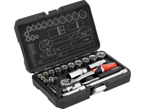 Yato szerszámkészlet 1/4", 3/8” 34 db