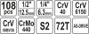 Yato dugókulcs készlet 108 részes 1/4", 1/2" CrV
