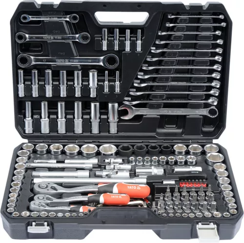 Yato dugókulcs készlet 150 részes 1/4", 3/8", 1/2" CrV