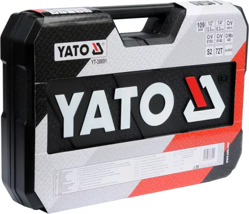 Yato szerszámkészlet 109 részes 1/4", 1/2" CrV CrMo