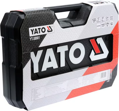 Yato szerszámkészlet 122 részes 1/4", 1/2" CrV CrMo