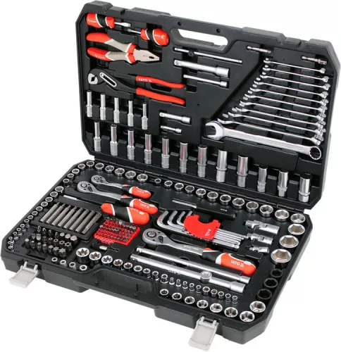 Yato szerszámkészlet 225 részes 1/4", 3/8", 1/2" CrV CrMo