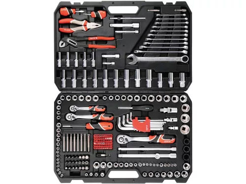 Yato szerszámkészlet 225 részes 1/4", 3/8", 1/2" CrV CrMo