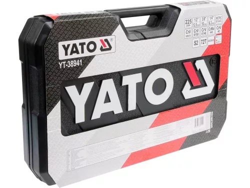 Yato szerszámkészlet 225 részes 1/4", 3/8", 1/2" CrV CrMo