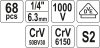 Yato Szigetelt szerszámkészlet villanyszerelőknek 68 részes 1/4" 1000 V CrV