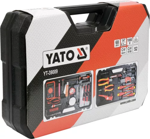 Yato szigetelt szerszámkészlet villanyszerelőknek 68 részes 1/4" 1000 V CrV