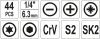 Yato Szerszámkészlet 44 részes 1/4" CrV