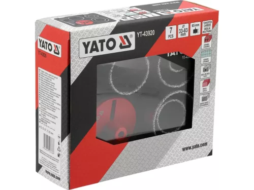 Yato wolfram-karbid lyukfúrókészlet 33-83 mm 7 darab