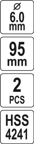 Yato központosító fúró körkivágóhoz 6 x 95 mm (2 db/cs)