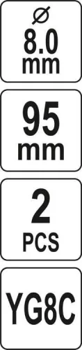 Yato központosító fúró körkivágóhoz 8 x 95 mm (2 db/cs)