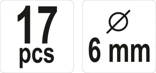 Yato tipliző készlet 6 mm 17 részes