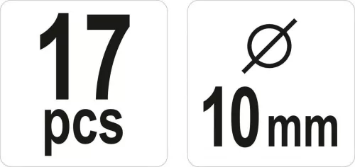 Yato tipliző készlet 10 mm 17 részes