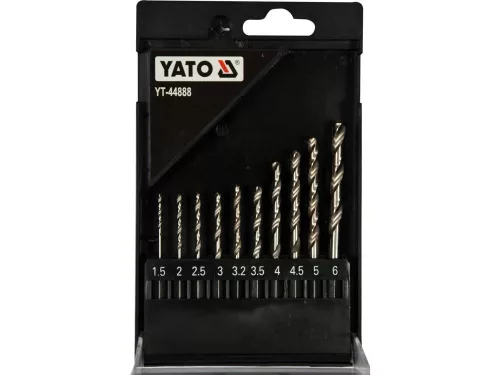 Yato fémfúró készlet 10 részes 1,5-6,0 mm HSS 6542 bitbefogás