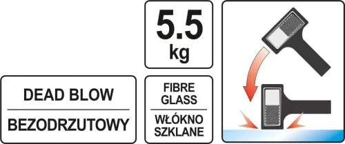 Yato gumikalapács 5500 g visszarúgásmentes 105x105x180 mm