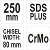 Yato széles vésőszár 80 x 250 mm SDS-Plus
