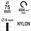 Yato csapos drótkorong fúrógépbe nylon 75 mm