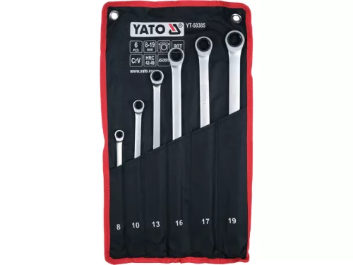 Yato racsnis csillag-villáskulcs készlet 8-19 mm, 6 részes