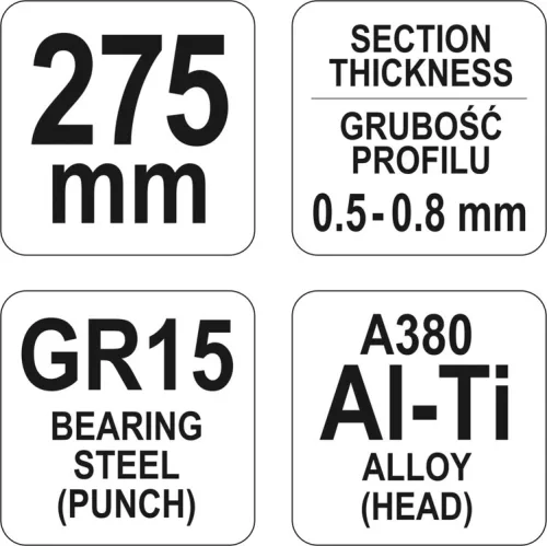 Yato profilegyesítő fogó (gipszkartonozáshoz) 275 mm