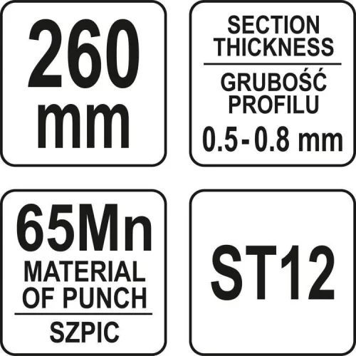 Yato profilegyesítő fogó (gipszkartonozáshoz) 260 mm