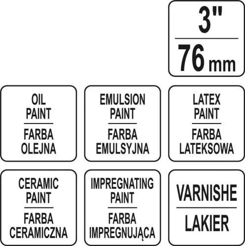 Yato ecset 3" / 76 mm kevert sörte
