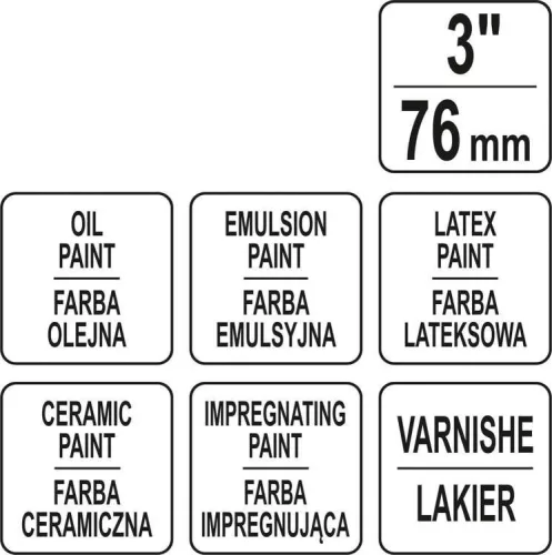 Yato ecset 3" / 76 mm szintetikus sörte
