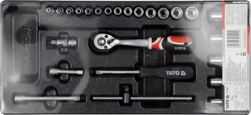 Yato dugókulcs készlet 25 részes 1/4" 3,5-14 mm CrV (fiókbetét)