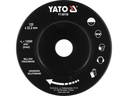 Yato ráspolykorong sarokcsiszolóra, szögben 125 mm