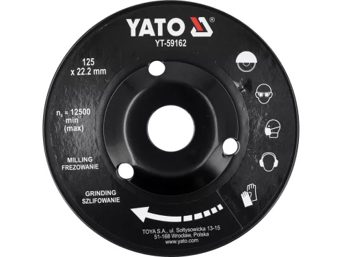 Yato ráspolykorong sarokcsiszolóra, lapos, durva fogazás 125 mm