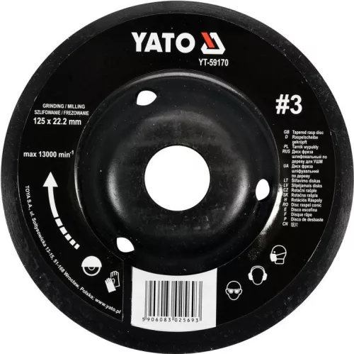 Yato ráspolykorong finom #3 125 x 22,2 mm