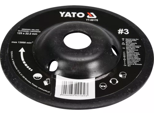 Yato ráspolykorong finom #3 125 x 22,2 mm