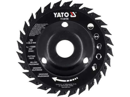 Yato ráspolykorong sarokcsiszolóra, lapos, fűrészfogakkal 125 mm