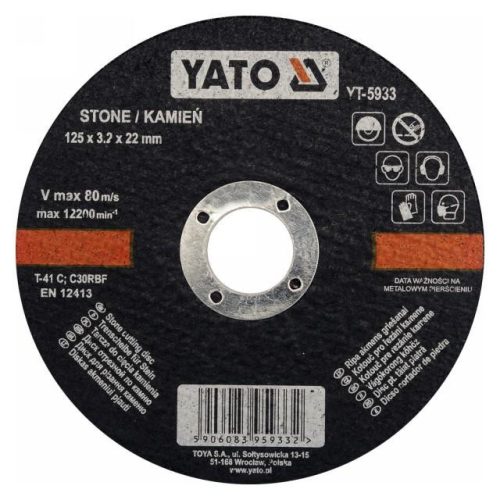 Yato vágókorong kőre 125 x 3,2 x 22 mm