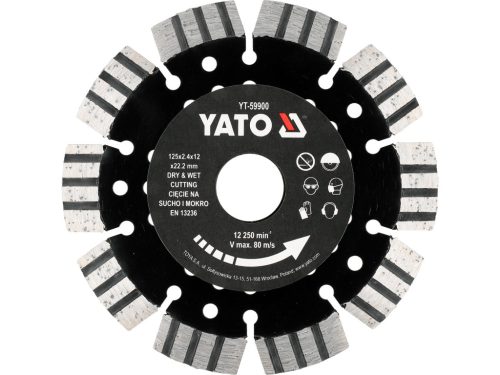Yato gyémánt vágókorong betonhoz 125 mm