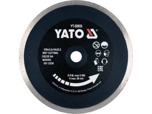 Yato gyémánt vágókorong 230 x 2,2 x 10 x 22,2 mm folytonos