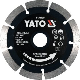 Yato gyémánt vágókorong 125 x 2,0 x 10 x 22,2 mm szegmentált
