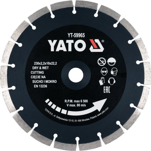 Yato gyémánt vágókorong 230 x 2,2 x 10 x 22,2 mm szegmentált