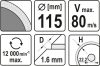 Yato gyémánt vágókorong 115 x 1,6 x 10 x 22,2 mm folytonos