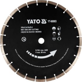 Yato gyémánt vágókorong 350 x 3,4 x 10,0 x 25,4 mm szegmentált